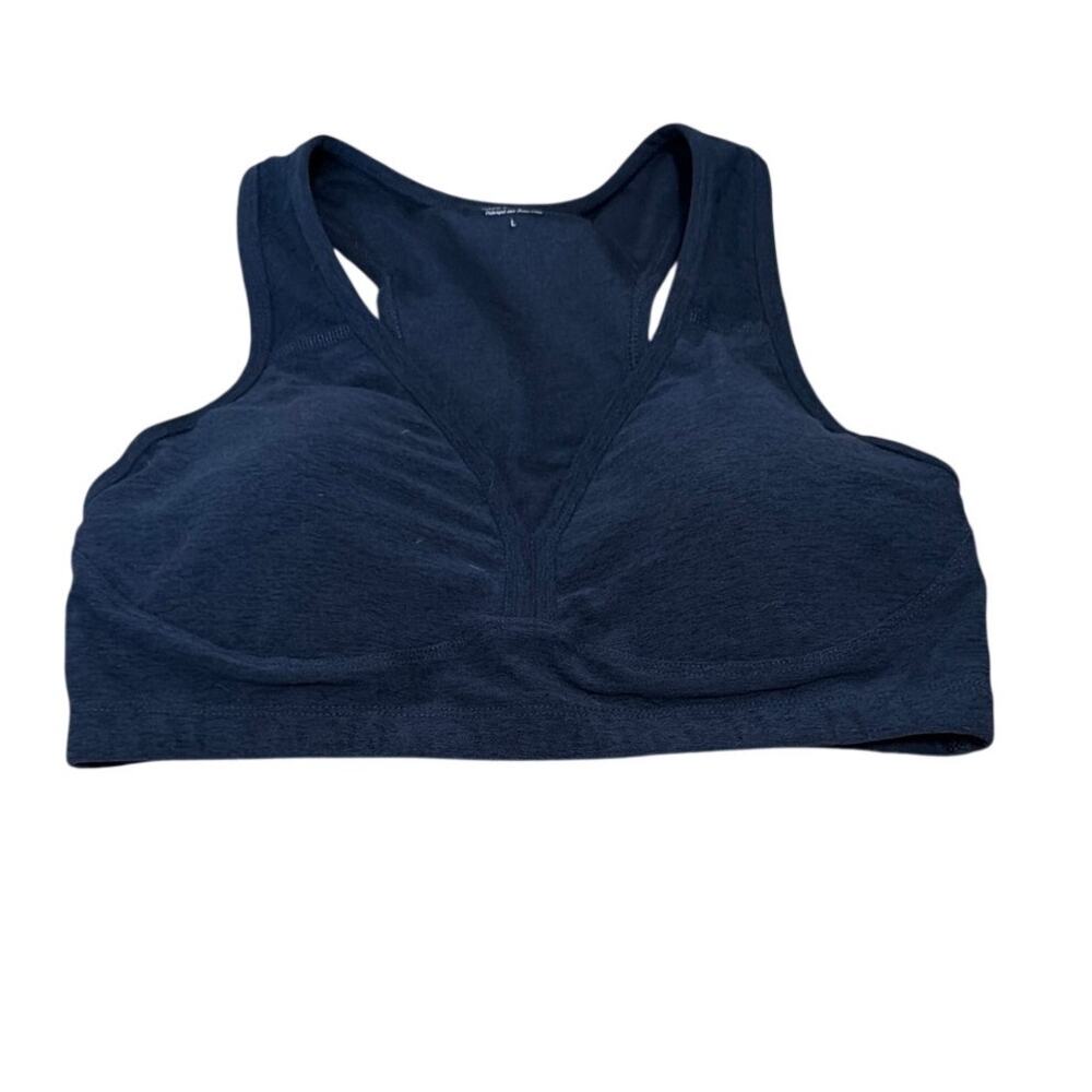 Beyond Yoga Racerback Sports Bra Heathered Navy Size Large